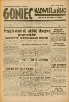 Goniec Nadwiślański: Głos Pomorski: Niezależne pismo poranne, poświęcone sprawom stanu średniego 1938.07.27 R.14 Nr170