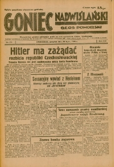 Goniec Nadwiślański: Głos Pomorski: Niezależne pismo poranne, poświęcone sprawom stanu średniego 1938.07.28 R.14 Nr171