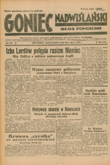 Goniec Nadwiślański: Głos Pomorski: Niezależne pismo poranne, poświęcone sprawom stanu średniego 1938.07.31/30 R.14 Nr173