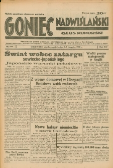 Goniec Nadwiślański: Głos Pomorski: Niezależne pismo poranne, poświęcone sprawom stanu średniego 1938.08.07/06 R.14 Nr179