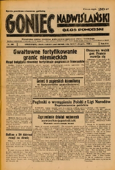 Goniec Nadwiślański: Głos Pomorski: Niezależne pismo poranne, poświęcone sprawom stanu średniego 1938.08.15/14/13 R.14 Nr185