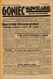 Goniec Nadwiślański: Głos Pomorski: Niezależne pismo poranne, poświęcone sprawom stanu średniego 1938.08.22 R.14 Nr191