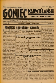 Goniec Nadwiślański: Głos Pomorski: Niezależne pismo poranne, poświęcone sprawom stanu średniego 1938.09.06 R.14 Nr204