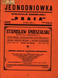 Jednodniówka Spółdzielni Budowlanej "Praca"