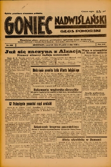 Goniec Nadwiślański: Głos Pomorski: Niezależne pismo poranne, poświęcone sprawom stanu średniego 1938.10.13 R.14 Nr236