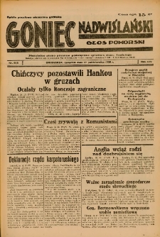 Goniec Nadwiślański: Głos Pomorski: Niezależne pismo poranne, poświęcone sprawom stanu średniego 1938.10.27 R.14 Nr248