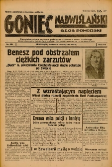 Goniec Nadwiślański: Głos Pomorski: Niezależne pismo poranne, poświęcone sprawom stanu średniego 1938.11.16 R.14 Nr264