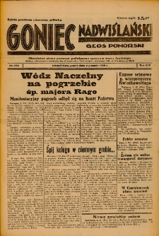 Goniec Nadwiślański: Głos Pomorski: Niezależne pismo poranne, poświęcone sprawom stanu średniego 1938.12.02 R.14 Nr278