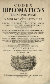 Codex diplomaticus Regni Poloniae et Magni Ducatus Lituaniae [...]. Wydawca Maciej Dogiel T. 5