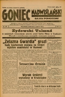 Goniec Nadwiślański: Głos Pomorski: Niezależne pismo poranne, poświęcone sprawom stanu średniego 1938.12.09 R.14 Nr283