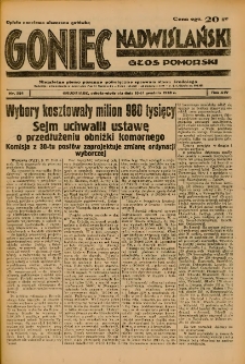 Goniec Nadwiślański: Głos Pomorski: Niezależne pismo poranne, poświęcone sprawom stanu średniego 1938.12.10-11 R.14 Nr284