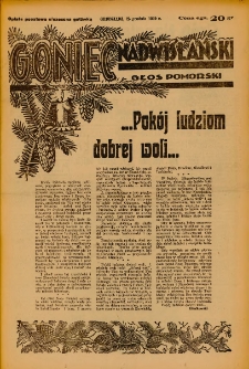 Goniec Nadwiślański: Głos Pomorski: Niezależne pismo poranne, poświęcone sprawom stanu średniego 1938.12.25 R.14 Nr296