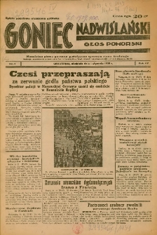 Goniec Nadwiślański: Głos Pomorski: Niezależne pismo poranne, poświęcone sprawom stanu średniego 1939.01.01 R.15 Nr1