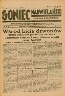Goniec Nadwiślański: Głos Pomorski: Niezależne pismo poranne, poświęcone sprawom stanu średniego 1939.01.05-06 R.15 Nr5