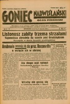 Goniec Nadwiślański: Głos Pomorski: Niezależne pismo poranne, poświęcone sprawom stanu średniego 1939.01.11 R.15 Nr9