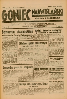 Goniec Nadwiślański: Głos Pomorski: Niezależne pismo poranne, poświęcone sprawom stanu średniego 1939.01.13 R.15 Nr11
