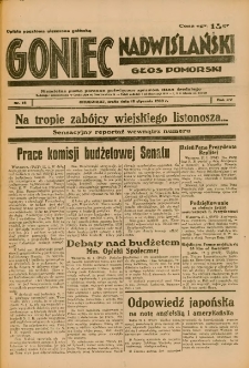 Goniec Nadwiślański: Głos Pomorski: Niezależne pismo poranne, poświęcone sprawom stanu średniego 1939.01.18 R.15 Nr15