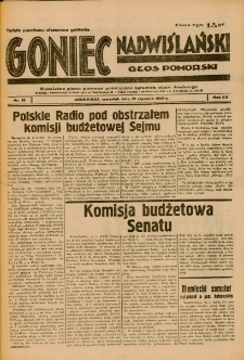 Goniec Nadwiślański: Głos Pomorski: Niezależne pismo poranne, poświęcone sprawom stanu średniego 1939.01.19 R.15 Nr16