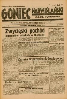 Goniec Nadwiślański: Głos Pomorski: Niezależne pismo poranne, poświęcone sprawom stanu średniego 1939.01.31 R.15 Nr26