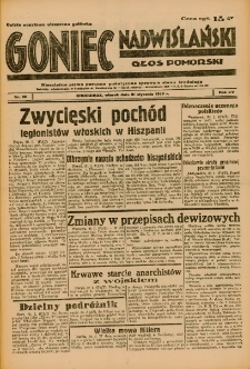 Goniec Nadwiślański: Głos Pomorski: Niezależne pismo poranne, poświęcone sprawom stanu średniego 1939.01.31 R.15 Nr26
