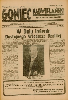 Goniec Nadwiślański: Głos Pomorski: Niezależne pismo poranne, poświęcone sprawom stanu średniego 1939.02.01-02 R.15 Nr27