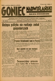 Goniec Nadwiślański: Głos Pomorski: Niezależne pismo poranne, poświęcone sprawom stanu średniego 1939.02.23 R.15 Nr45
