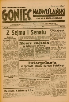 Goniec Nadwiślański: Głos Pomorski: Niezależne pismo poranne, poświęcone sprawom stanu średniego 1939.03.01 R.15 Nr50