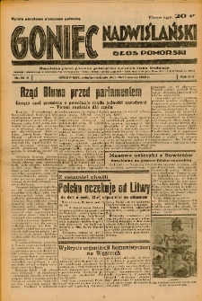 Goniec Nadwiślański: Głos Pomorski: Niezależne pismo poranne, poświęcone sprawom stanu średniego 1938.03.19-20. R.14 Nr65A