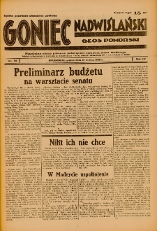 Goniec Nadwiślański: Głos Pomorski: Niezależne pismo poranne, poświęcone sprawom stanu średniego 1939.03.10 R.15 Nr58