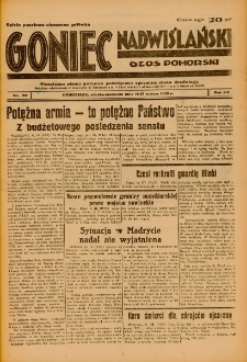 Goniec Nadwiślański: Głos Pomorski: Niezależne pismo poranne, poświęcone sprawom stanu średniego 1939.03.11-12 R.15 Nr59
