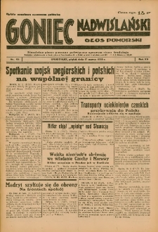 Goniec Nadwiślański: Głos Pomorski: Niezależne pismo poranne, poświęcone sprawom stanu średniego 1939.03.17 R.15 Nr64