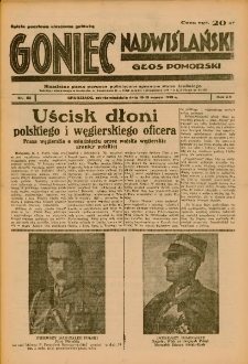 Goniec Nadwiślański: Głos Pomorski: Niezależne pismo poranne, poświęcone sprawom stanu średniego 1939.03.18-19 R.15 Nr65