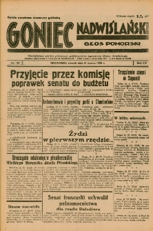 Goniec Nadwiślański: Głos Pomorski: Niezależne pismo poranne, poświęcone sprawom stanu średniego 1939.03.21 R.15 Nr67