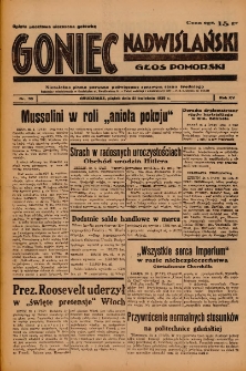 Goniec Nadwiślański: Głos Pomorski: Niezależne pismo poranne, poświęcone sprawom stanu średniego 1939.04.21 R.15 Nr93