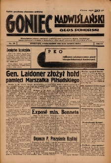 Goniec Nadwiślański: Głos Pomorski: Niezależne pismo poranne, poświęcone sprawom stanu średniego 1939.04.22-23 R.15 Nr94
