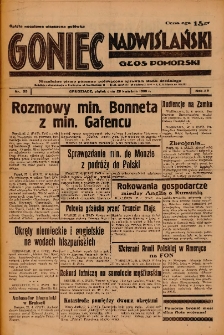 Goniec Nadwiślański: Głos Pomorski: Niezależne pismo poranne, poświęcone sprawom stanu średniego 1939.04.28 R.15 Nr99