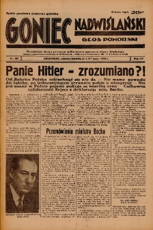 Goniec Nadwiślański: Głos Pomorski: Niezależne pismo poranne, poświęcone sprawom stanu średniego 1939.05.06-07 R.15 Nr105