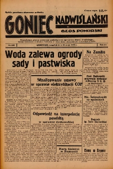 Goniec Nadwiślański: Głos Pomorski: Niezależne pismo poranne, poświęcone sprawom stanu średniego 1939.05.24 R.15 Nr119