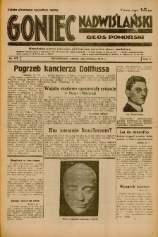 Goniec Nadwiślański: Głos Pomorski: Niezależne pismo poranne, poświęcone sprawom stanu średniego 1934.07.31 R.10 Nr172
