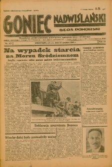 Goniec Nadwiślański: Głos Pomorski: Niezależne pismo poranne, poświęcone sprawom stanu średniego 1935.12.24 R.11 Nr297