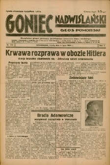 Goniec Nadwiślański: Głos Pomorski: Niezależne pismo poranne, poświęcone sprawom stanu średniego 1934.07.04 R.10 Nr149