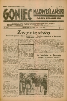Goniec Nadwiślański: Głos Pomorski: Niezależne pismo poranne, poświęcone sprawom stanu średniego 1934.07.05 R.10 Nr150