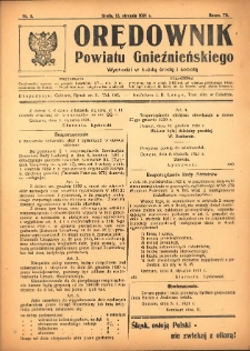 Orędownik Powiatu Gnieźnieńskiego: wychodzi w każdą środę i sobotę 1921.01.12R.70 Nr4