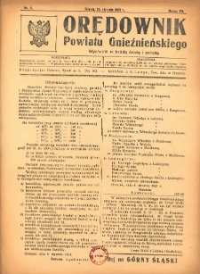 Orędownik Powiatu Gnieźnieńskiego: wychodzi w każdą środę i sobotę 1921.01.15 R.70 Nr5