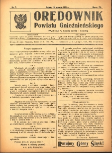Orędownik Powiatu Gnieźnieńskiego: wychodzi w każdą środę i sobotę 1921.01.22 R.70 Nr7