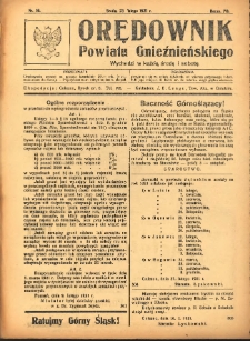 Orędownik Powiatu Gnieźnieńskiego: wychodzi w każdą środę i sobotę 1921.02.23 R.70 Nr16