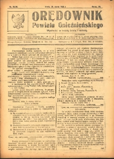 Orędownik Powiatu Gnieźnieńskiego: wychodzi w każdą środę i sobotę 1921.03.30 R.70 Nr25-26