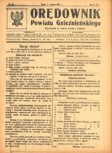 Orędownik Powiatu Gnieźnieńskiego: wychodzi w każdą środę i sobotę 1921.06.01 R.70 Nr44
