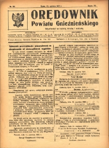 Orędownik Powiatu Gnieźnieńskiego: wychodzi w każdą środę i sobotę 1921.06.22 R.70 Nr50