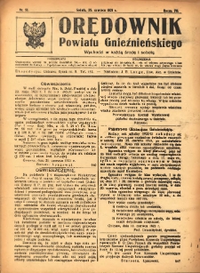 Orędownik Powiatu Gnieźnieńskiego: wychodzi w każdą środę i sobotę 1921.06.25 R.70 Nr51